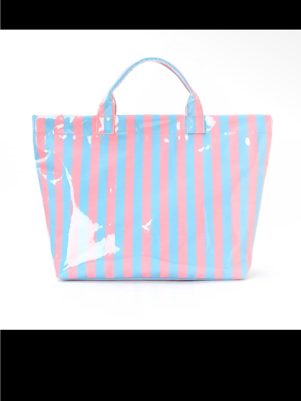 Striped Pink and Light Blue Tote Bag - Women's Beach & Everyday Carry